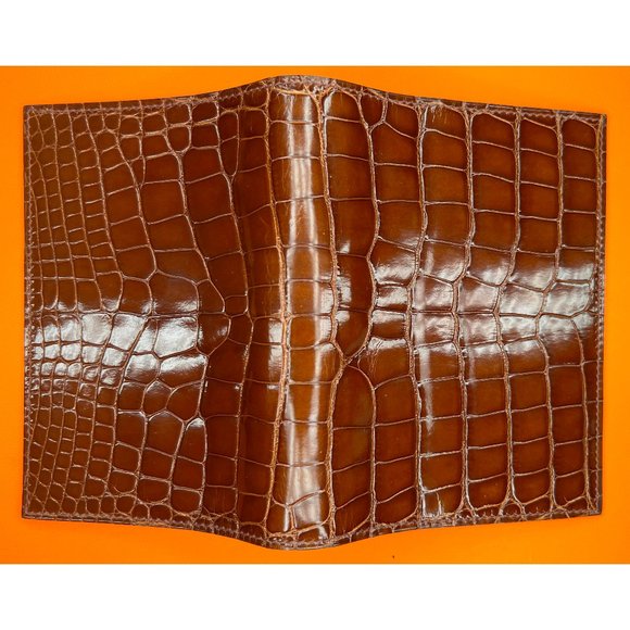 Hermes NIB GM Agenda Cover Cognac Alligator Mississippiensis Lisse - Picture 4 of 10